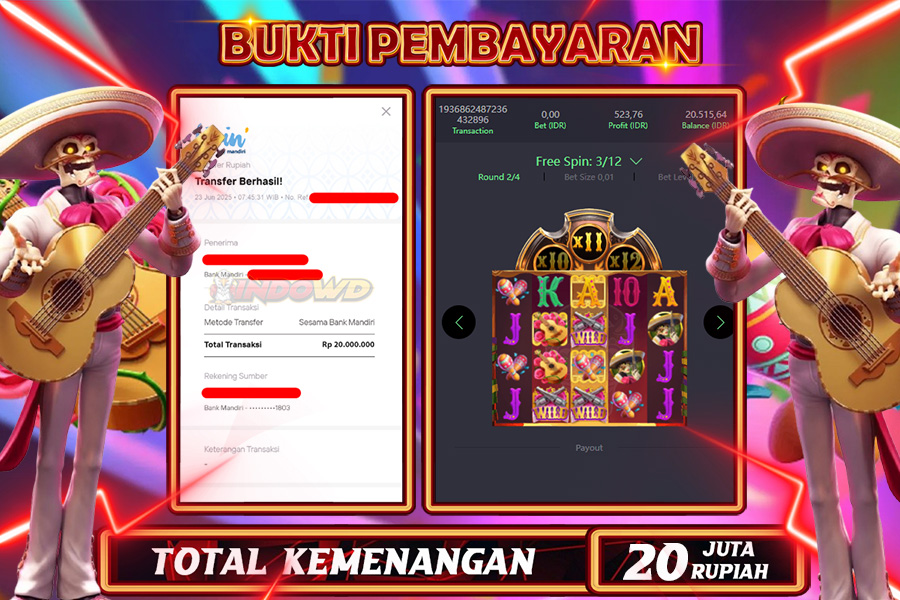 INDOWD JACKPOT SLOT WILD BANDITO Rp20.000.000,- LUNAS
