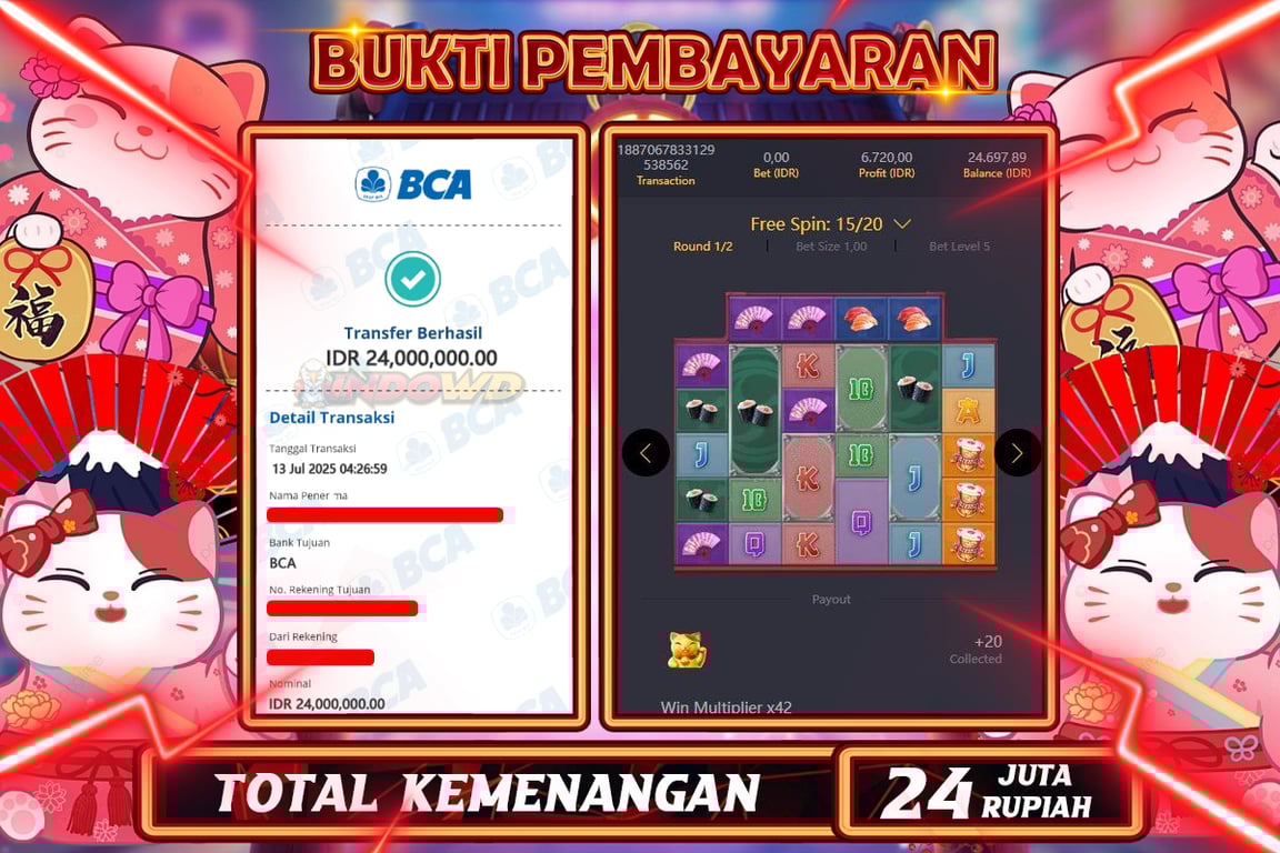 INDOWD JACKPOT SLOT LUCKY NEKO Rp24.000.000,- LUNAS