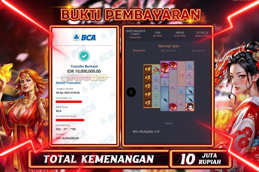 INDOWD JACKPOT SLOT GEISHA'S REVENGE Rp10.000.000,- LUNAS