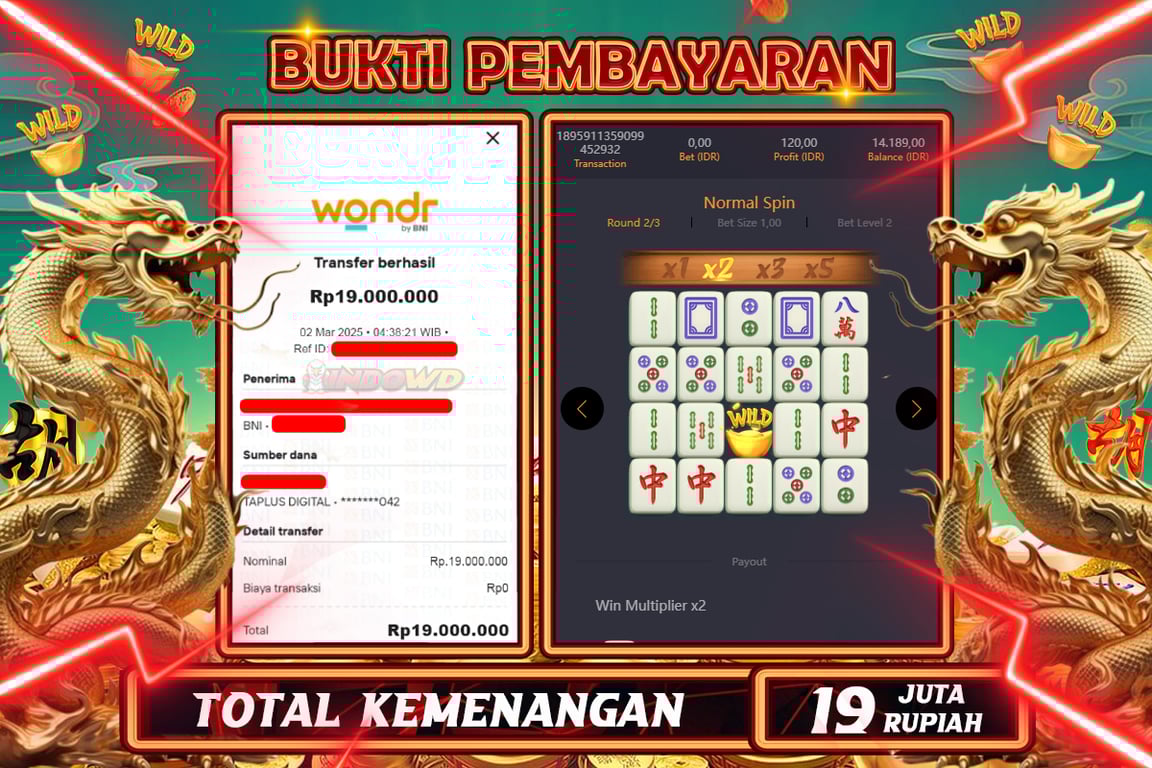 INDOWD JACKPOT SLOT MAHJONG WAYS 2 Rp19.000.000,- LUNAS