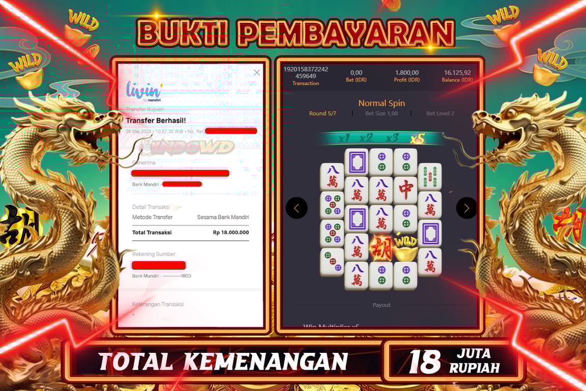 INDOWD JACKPOT SLOT MAHJONG WAYS 2  Rp18.000.000,- LUNAS
