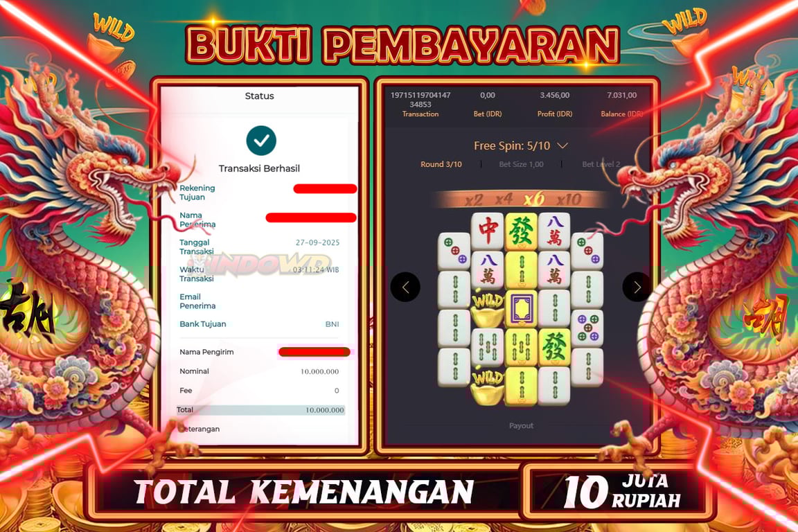 INDOWD JACKPOT SLOT MAHJONG WAYS 2 Rp10.000.000,- LUNAS