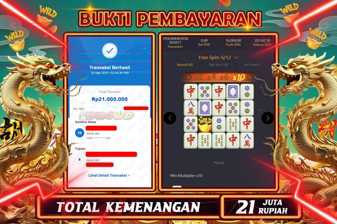 INDOWD JACKPOT SLOT MAHJONG WAYS 2 Rp21.000.000,- LUNAS