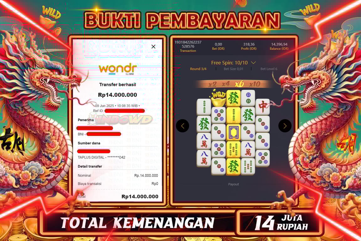 INDOWD JACKPOT SLOT MAHJONG WAYS 2 Rp14.000.000,- LUNAS