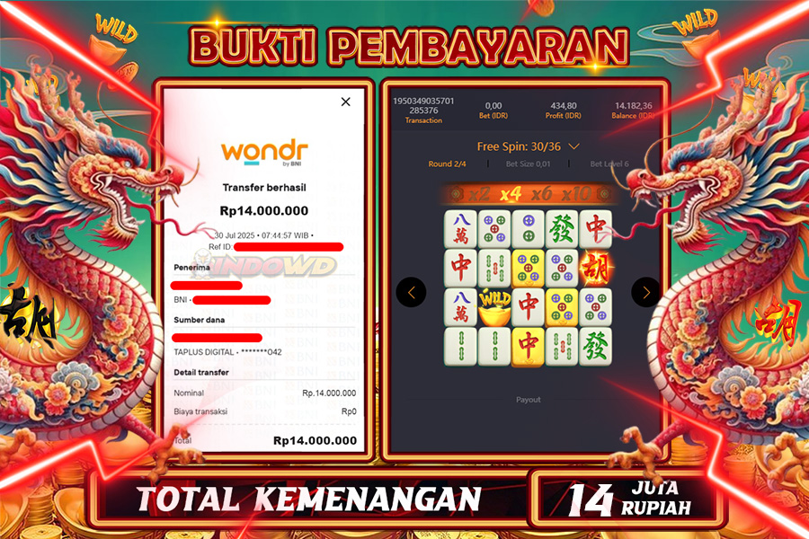 INDOWD JACKPOT SLOT MAHJONG WAYS 2 Rp14.000.000,- LUNAS