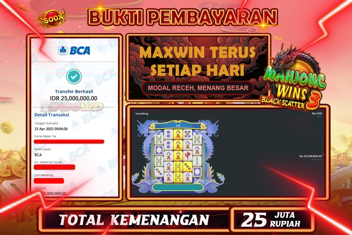 INDOWD JACKPOT SLOT MAHJONG WINS 3 BLACK SCATTER Rp25.000.000,- LUNAS