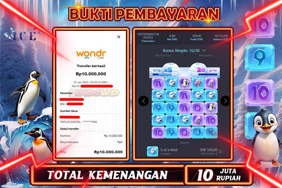 INDOWD JACKPOT SLOT ICE SCAPE Rp10.000.000,- LUNAS