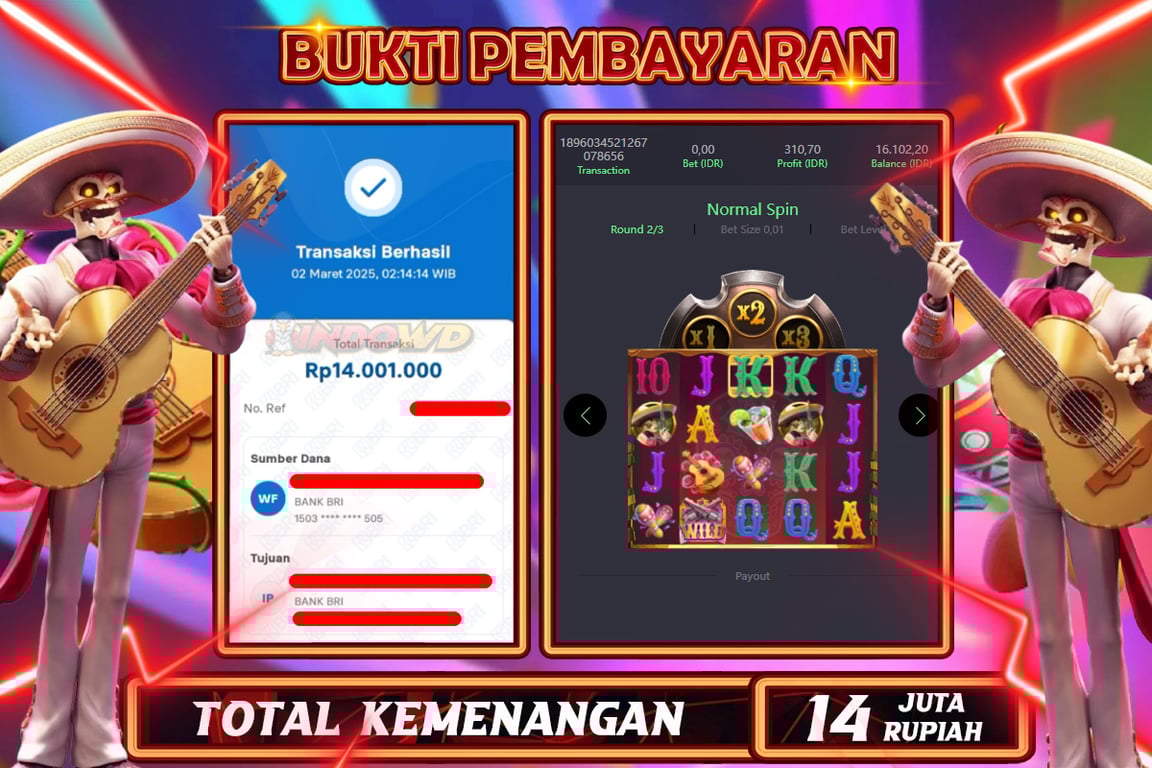 INDOWD JACKPOT SLOT WILD BANDITO Rp14.000.000,- LUNAS