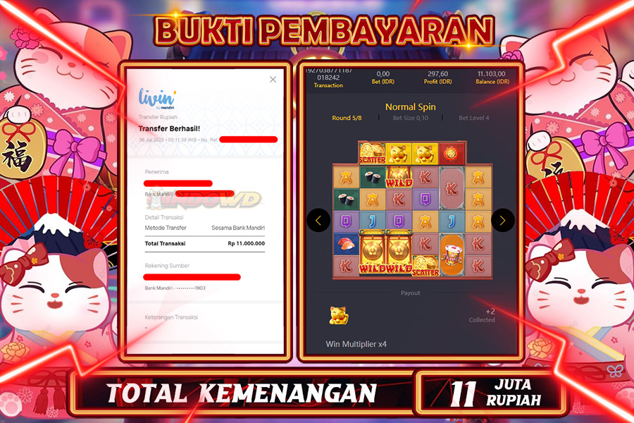 INDOWD JACKPOT SLOT LUCKY NEKO Rp11.000.000,- LUNAS
