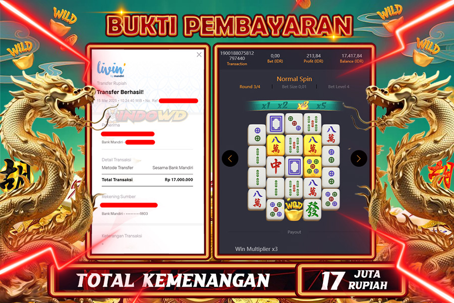 INDOWD JACKPOT SLOT MAHJONG WAYS 2 Rp.17.000.000,- LUNAS