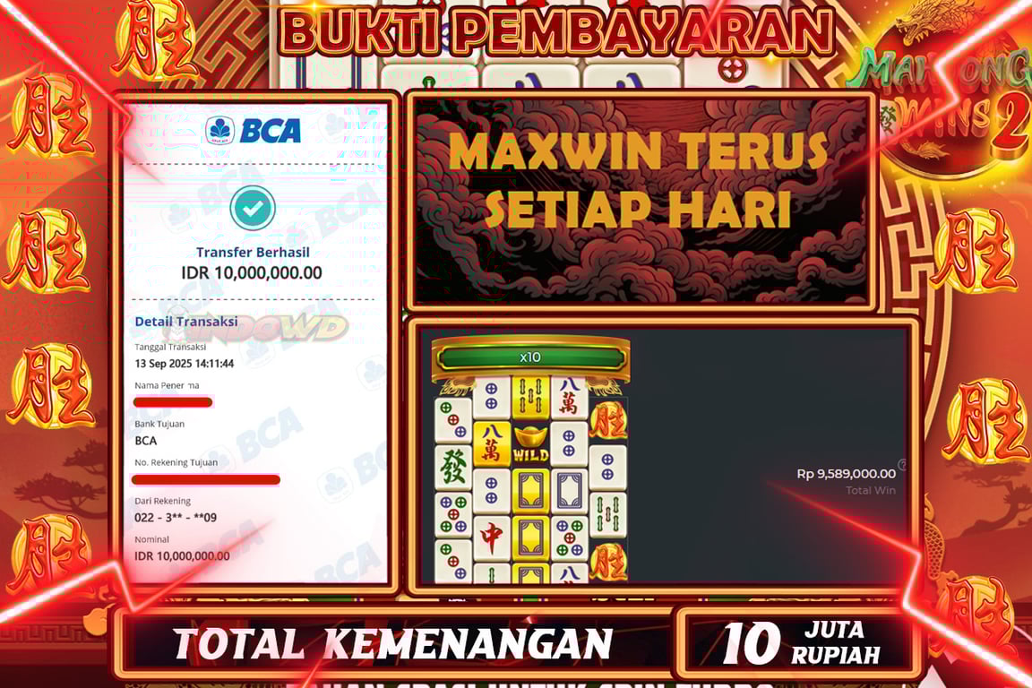 INDOWD JACKPOT SLOT MAHJONG WINS 2 Rp10.000.000,- LUNAS