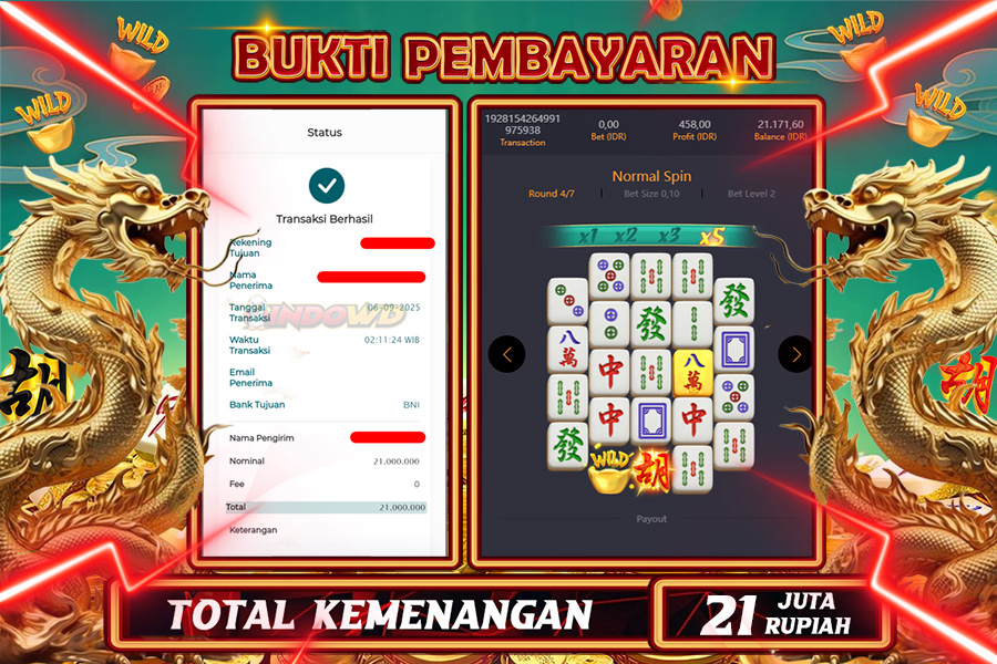 INDOWD JACKPOT SLOT MAHJONG WAYS 2 Rp21.000.000,- LUNAS