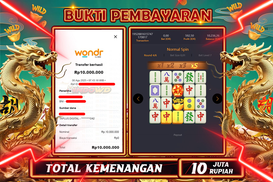 INDOWD JACKPOT SLOT MAHJONG WAYS 2 Rp10.000.000,- LUNAS