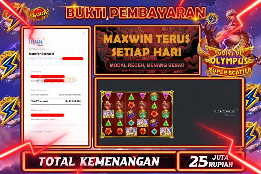 INDOWD JACKPOT SLOT GATES OF OLYMPUS SUPER Rp25.000.000,- LUNAS