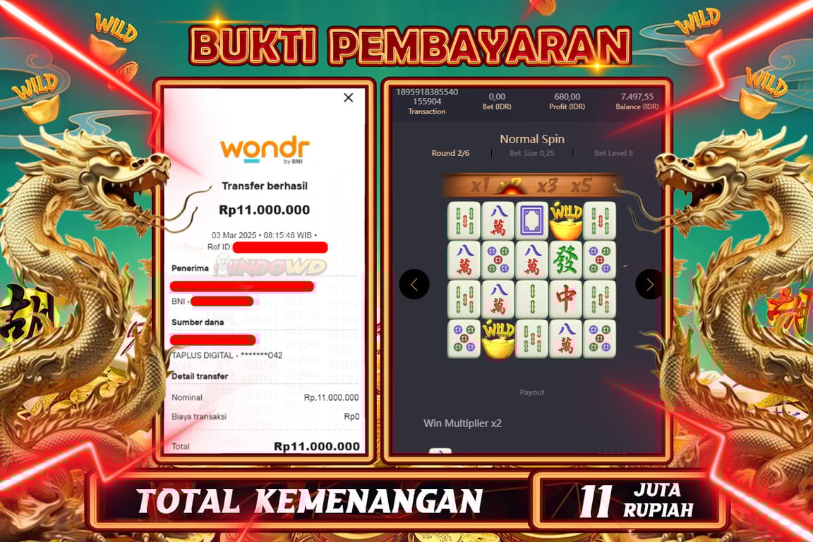 INDOWD JACKPOT SLOT MAHJONG WAYS 2 Rp11.000.000,- LUNAS