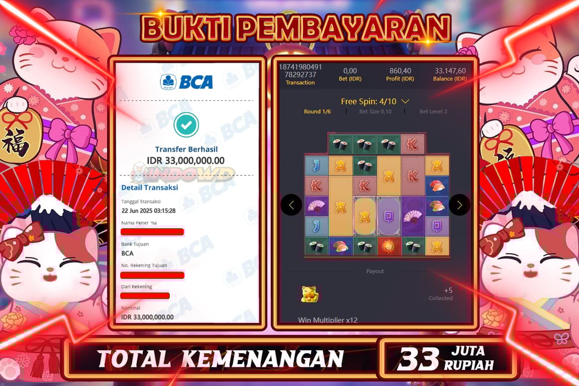 INDOWD JACKPOT SLOT LUCKY NEKO Rp33.000.000,- LUNAS