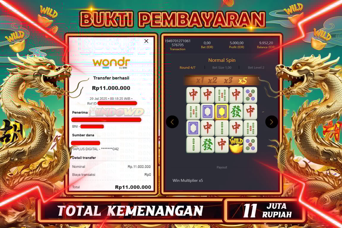 INDOWD JACKPOT SLOT MAHJONG WAYS 2 Rp11.000.000,- LUNAS