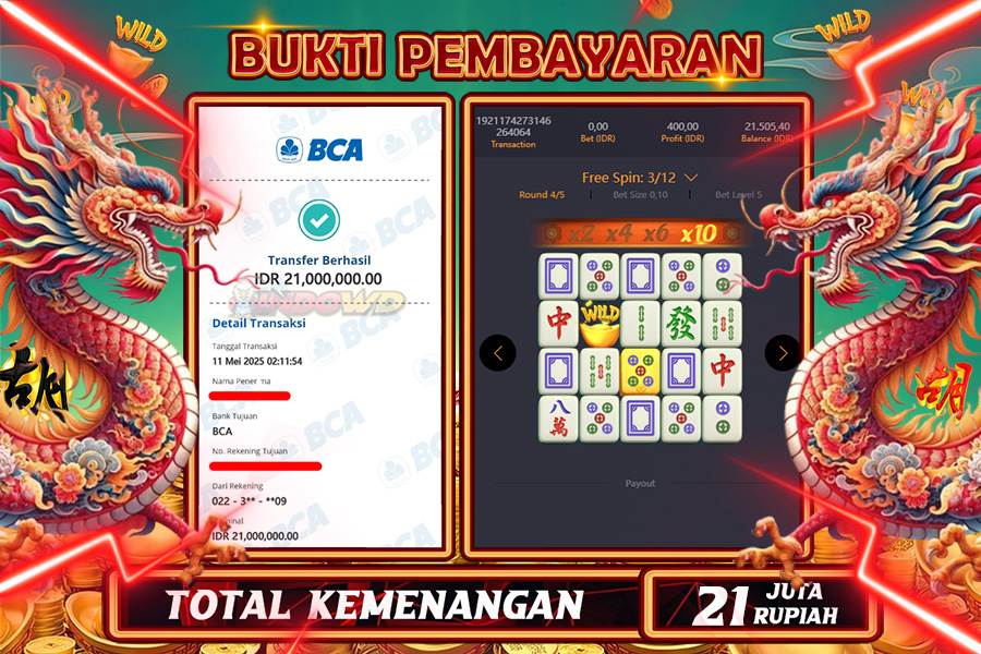 INDOWD JACKPOT SLOT MAHJONG WAYS 2 Rp21.000.000,- LUNAS