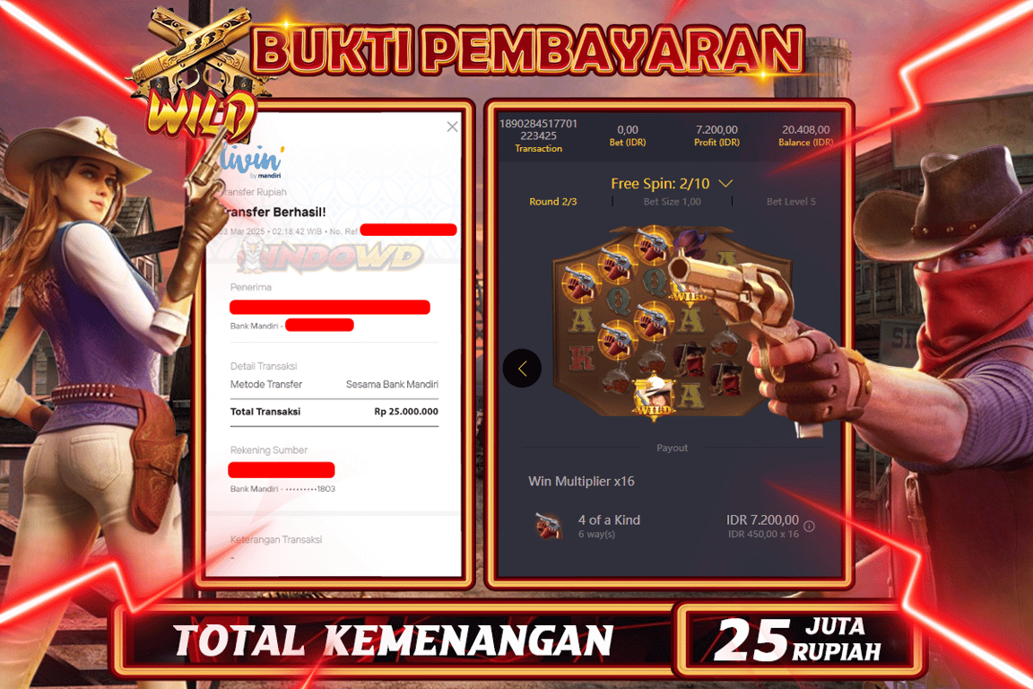 INDOWD JACKPOT SLOT WILD BOUNTY Rp.25.000.000,- LUNAS