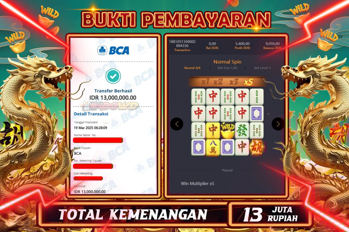 INDOWD JACKPOT SLOT MAHJONG WAYS 2 Rp.13.000.000,- LUNAS