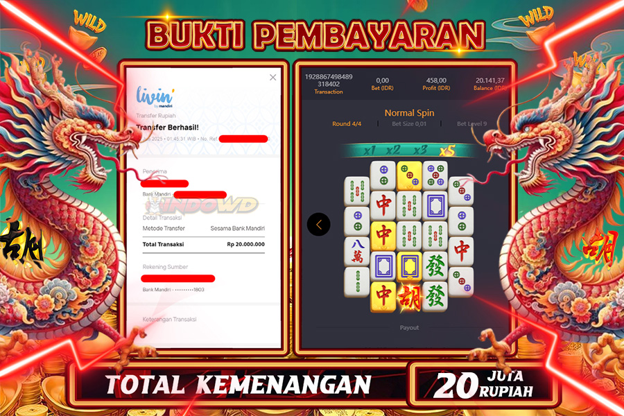 INDOWD JACKPOT SLOT MAHJONG WAYS 2 Rp20.000.000,- LUNAS