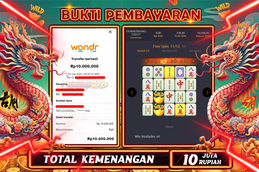 INDOWD JACKPOT SLOT MAHJONG WAYS 2 Rp10.000.000,- LUNAS
