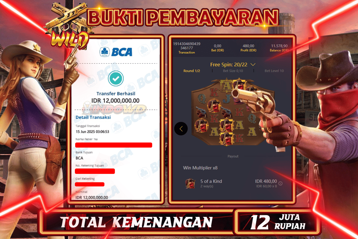 INDOWD JACKPOT SLOT WILD BOUNTY Rp12.000.000,- LUNAS