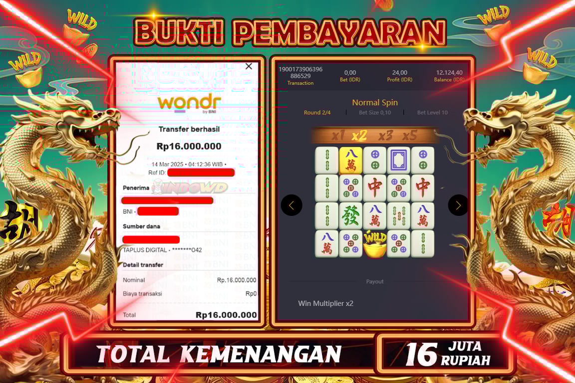 INDOWD JACKPOT SLOT MAHJONG WAYS 2 Rp16.000.000,- LUNAS