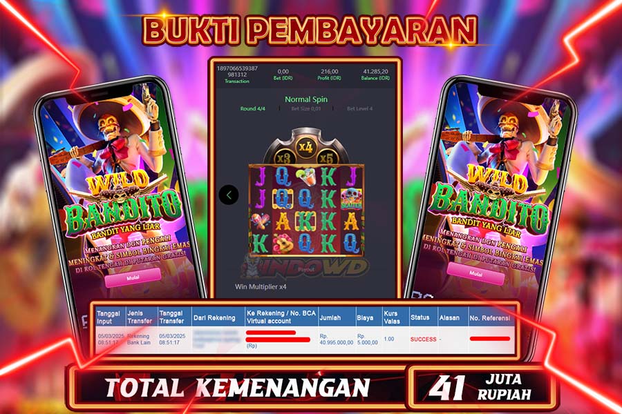 INDOWD JACKPOT SLOT WILD BANDITO Rp41.000.000,- LUNAS