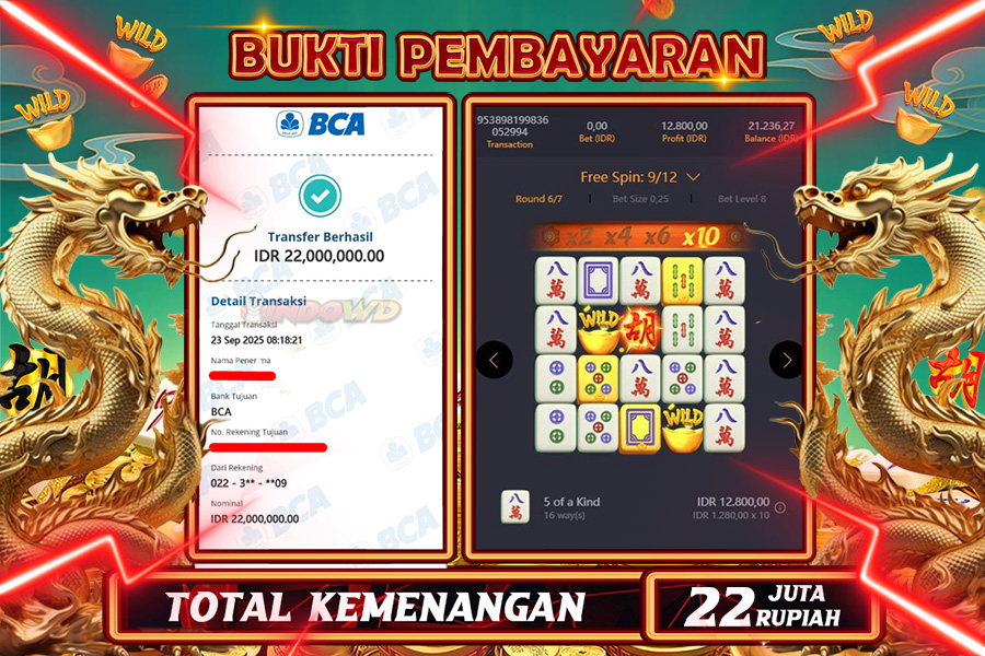 INDOWD JACKPOT SLOT MAHJONG WAYS 1 Rp22.000.000,- LUNAS