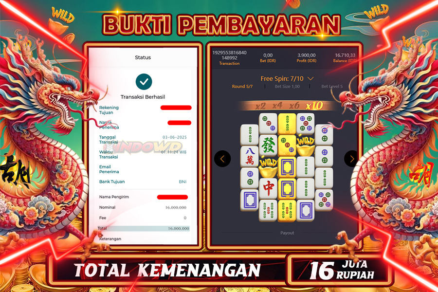 INDOWD JACKPOT SLOT MAHJONG WAYS 2 Rp16.000.000,- LUNAS