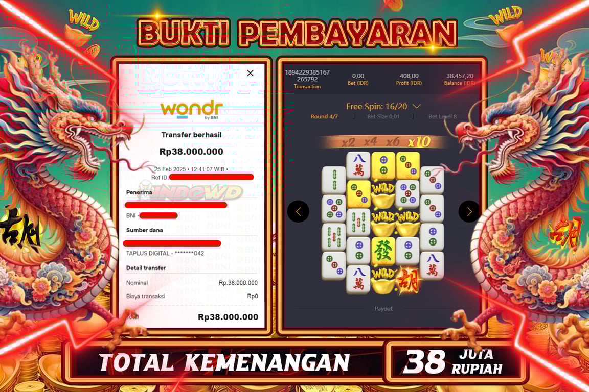 INDOWD JACKPOT SLOT MAHJONG WAYS 2 Rp.38.000.000,- LUNAS