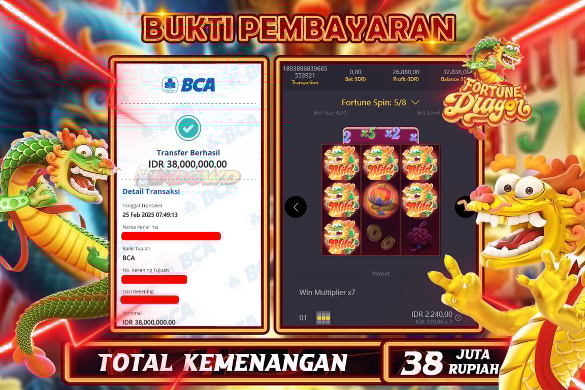 INDOWD JACKPOT SLOT FORTUNE DRAGON Rp38.000.000,- LUNAS