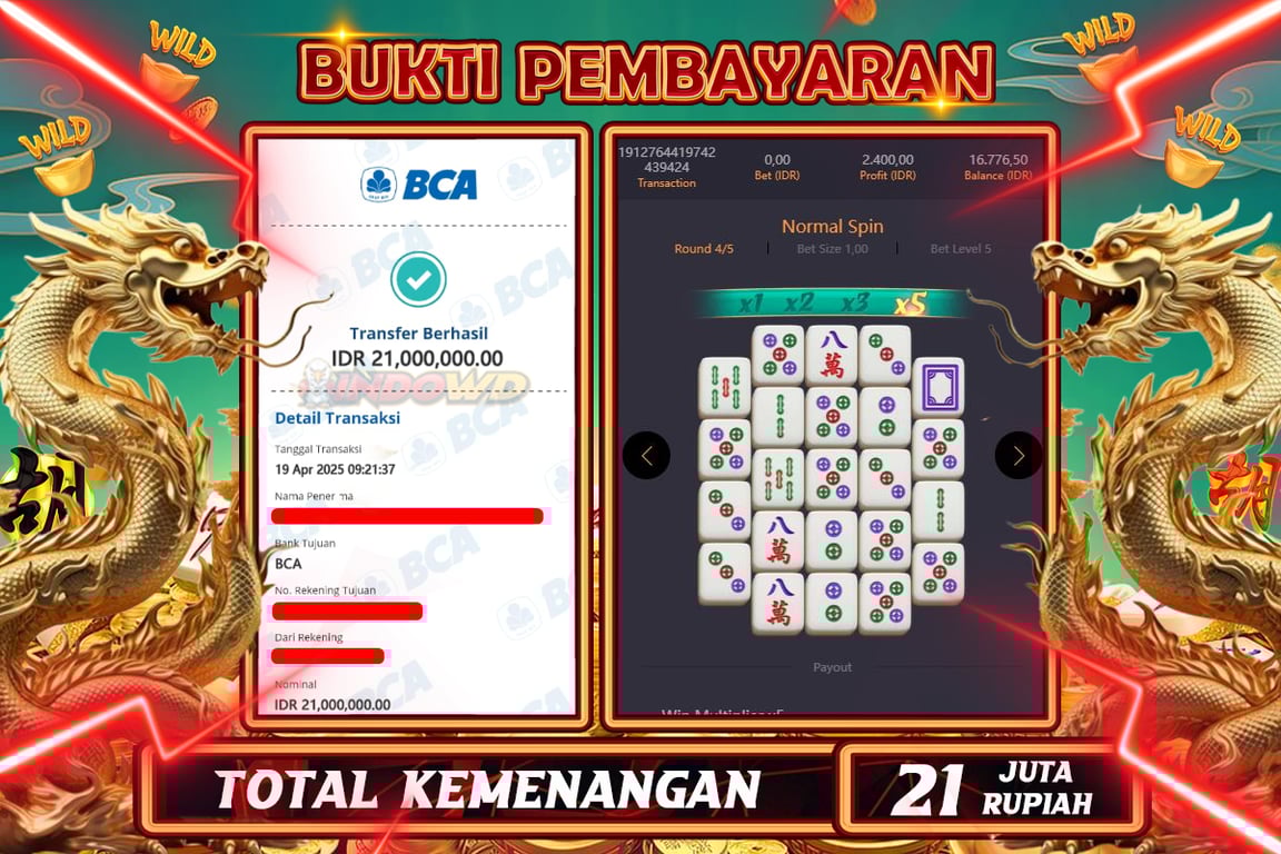 INDOWD JACKPOT SLOT MAHJONG WAYS 2 Rp21.000.000,- LUNAS