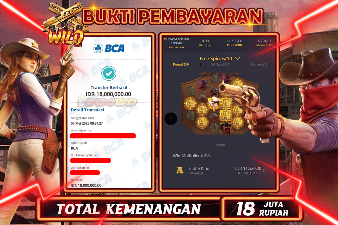 INDOWD JACKPOT SLOT WILD BOUNTY  Rp18.000.000,- LUNAS