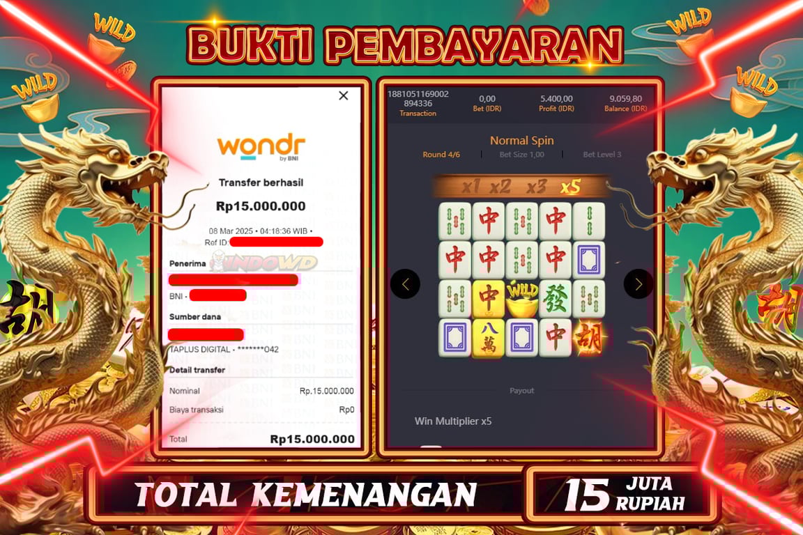 INDOWD JACKPOT SLOT MAHJONG WAYS 2 Rp15.000.000,- LUNAS
