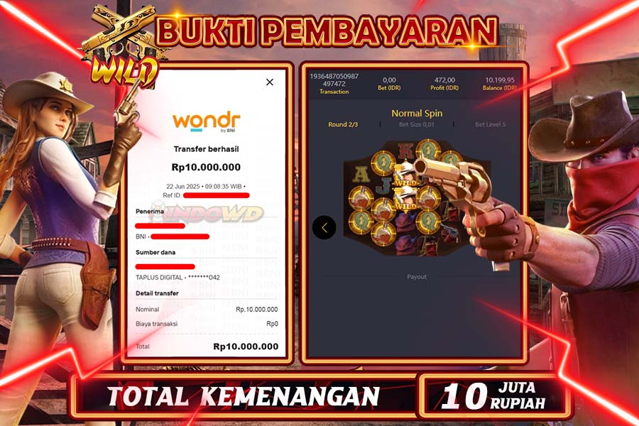 INDOWD JACKPOT SLOT WILD BOUNTY Rp10.000.000,- LUNAS