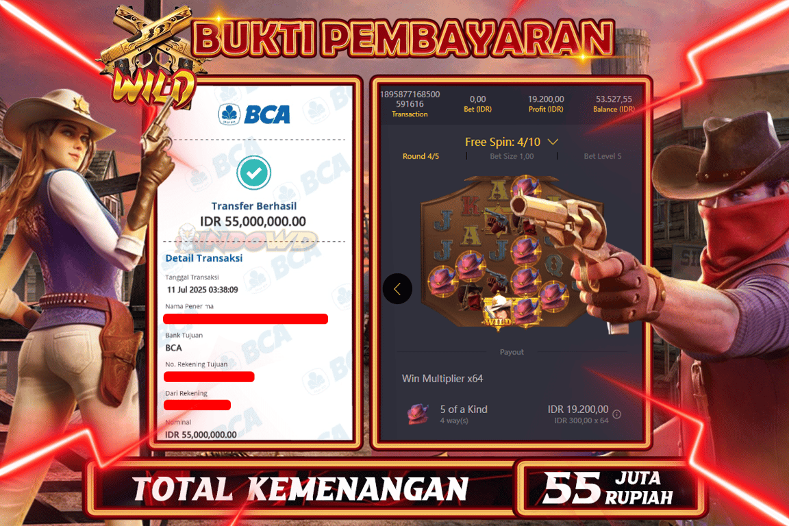 INDOWD JACKPOT SLOT WILD BOUNTY Rp55.000.000,- LUNAS