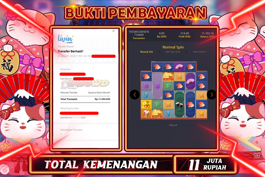 INDOWD JACKPOT SLOT LUCKY NEKO Rp11.000.000,- LUNAS