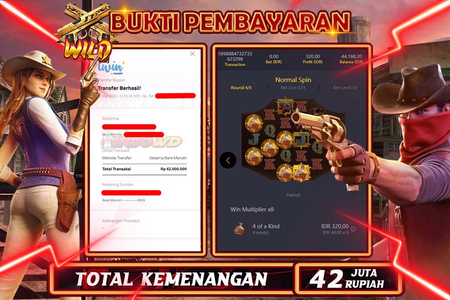 INDOWD JACKPOT SLOT WILD BOUNTY Rp.42.000.000,- LUNAS