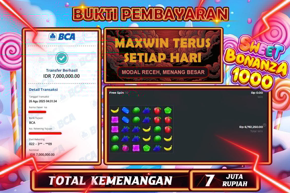INDOWD JACKPOT SLOT SWEET BONANZA 1000 Rp25.000.000,- LUNAS