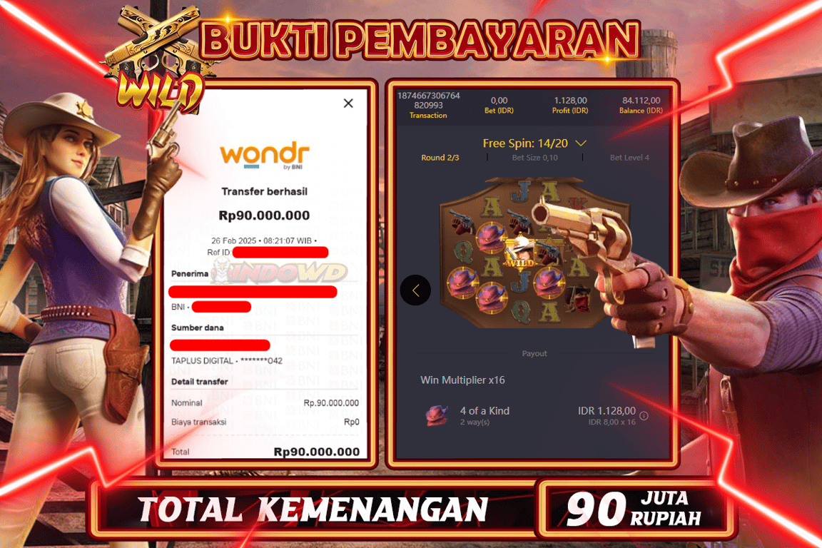 INDOWD JACKPOT SLOT WILD BOUNTY Rp.90.000.000,- LUNAS