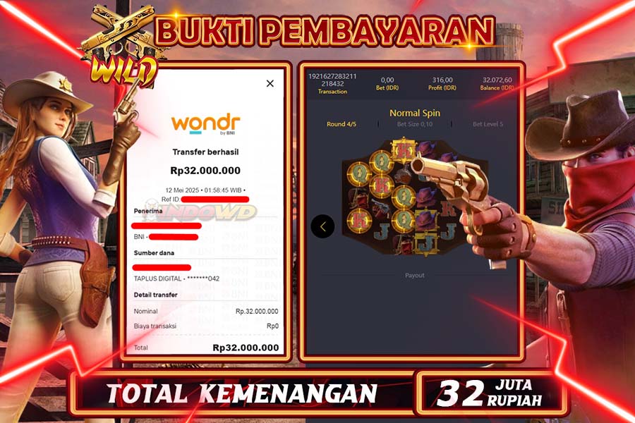 INDOWD JACKPOT SLOT WILD BOUNTY Rp32.000.000,- LUNAS
