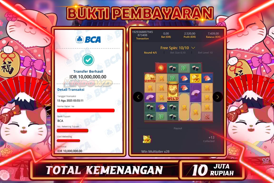 INDOWD JACKPOT SLOT LUCKY NEKO Rp10.000.000,- LUNAS