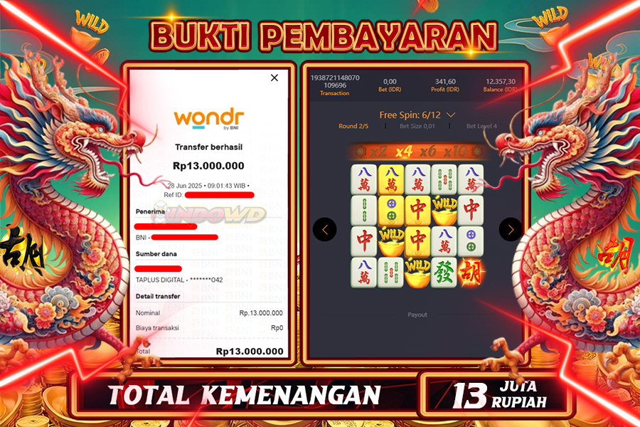 INDOWD JACKPOT SLOT MAHJONG WAYS 2 Rp13.000.000,- LUNAS