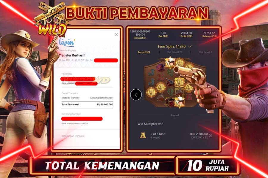 INDOWD JACKPOT SLOT WILD BOUNTY Rp10.000.000,- LUNAS
