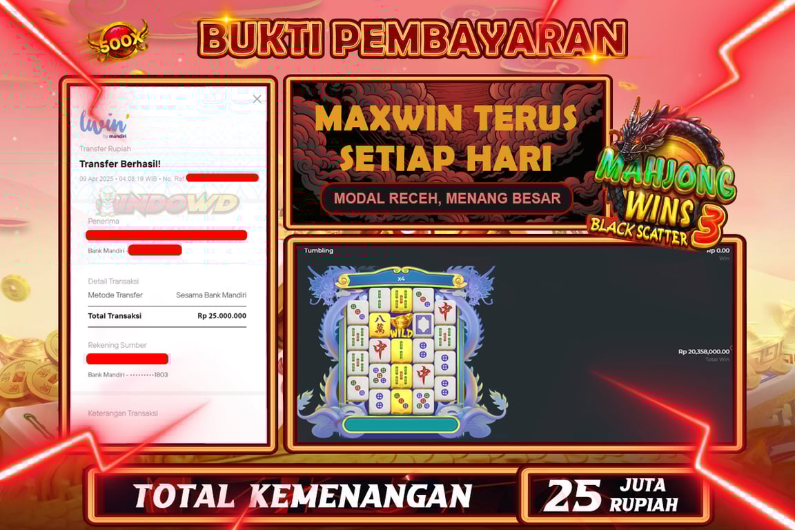 INDOWD JACKPOT SLOT MAHJONG WINS 3 BLACK SCATTER Rp25.000.000,- LUNAS