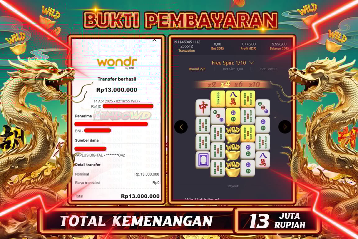 INDOWD JACKPOT SLOT MAHJONG WAYS 2 Rp13.000.000,- LUNAS