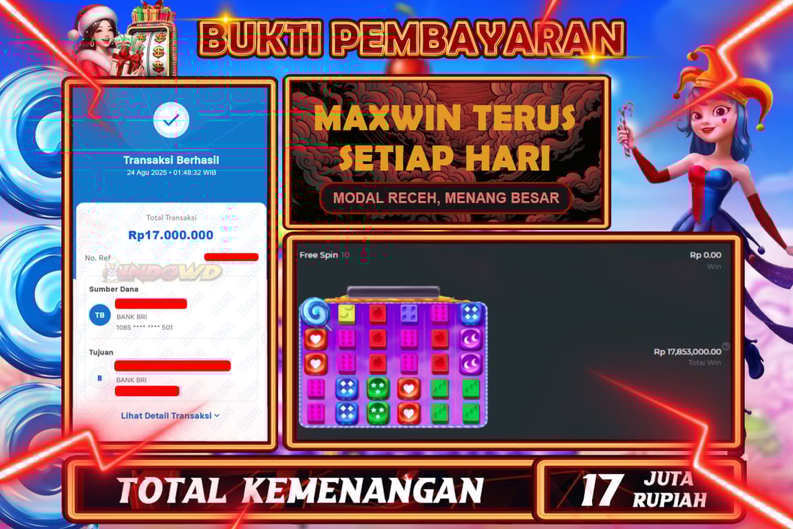 INDOWD JACKPOT SLOT SWEET BONANZA DICE Rp17.000.000,- LUNAS