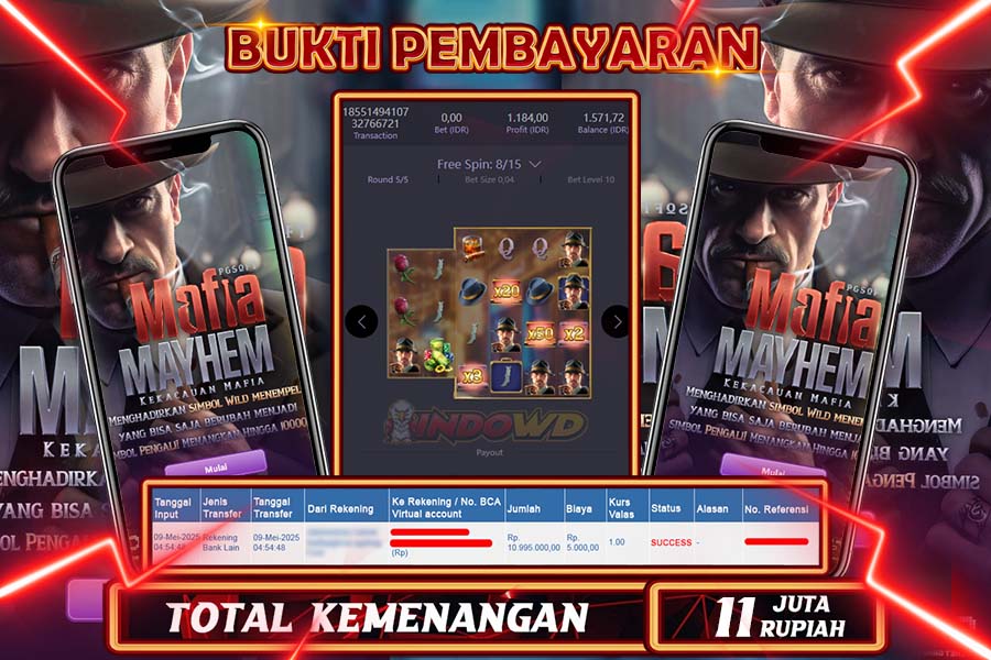 INDOWD JACKPOT SLOT MAFIA MAYHEM Rp11.000.000,- LUNAS